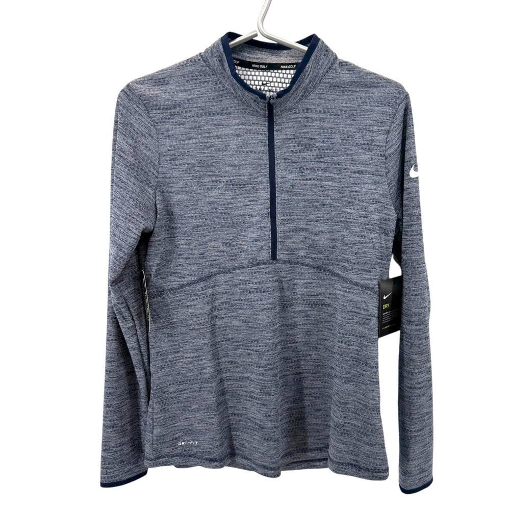 Nike Golf Womens Dri-FIT 1/2 Zip Pullover Blue Space Dye 884965-419 Medium NWT